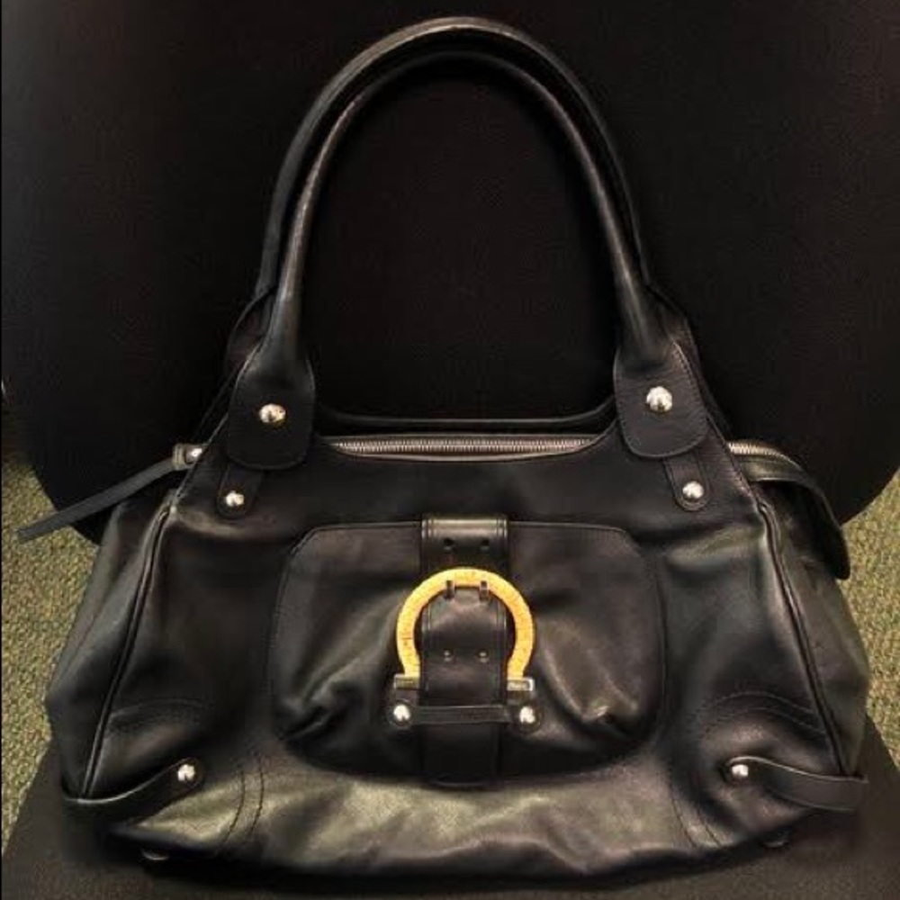 Salvatore Ferragamo Gancini Wicker Satchel